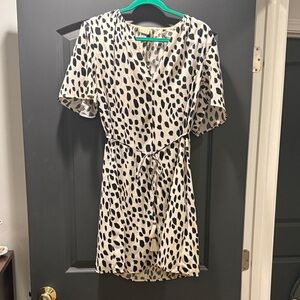 a new day Black and White Spotted Mini Dress